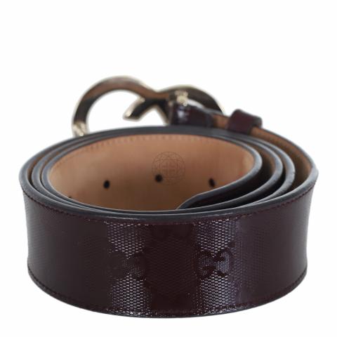 Gucci Lovely Heart Belt GG Canvas and Leather Wide Brown 1325163
