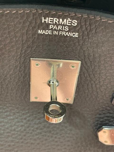 Hermes birkin 35cm ebene barenia crinoline phw stamp square J  #hermescrinoline #glossvintage