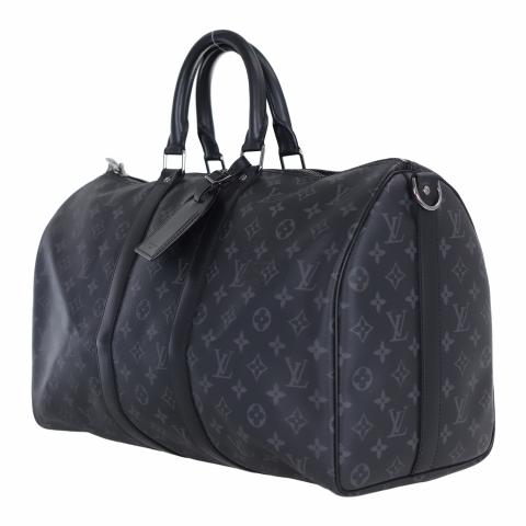 Sold at Auction: Louis Vuitton Monogram Eclipse Keepall Bandoulière 45 Bag