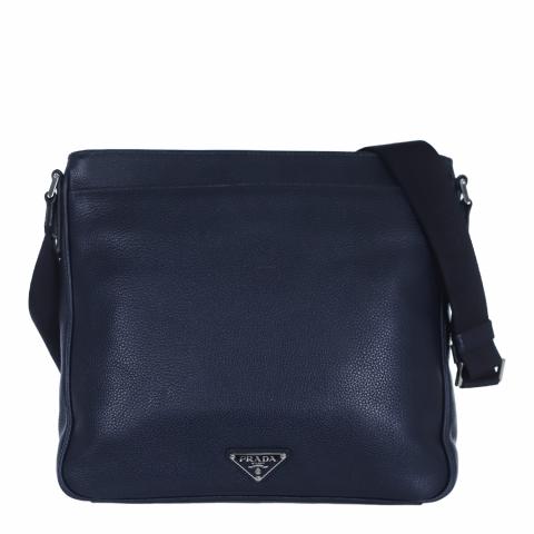 Sell Prada Leather Crossbody Bag - Dark Blue 