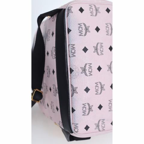 MCM Pink Monogram Visetos Side Stud Stark Backpack Leather ref.376227 -  Joli Closet