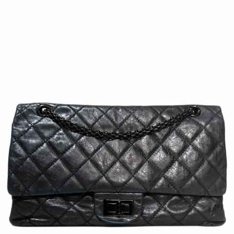 Chanel All Black Reissue 2.55 Double Chevron Flap Wallet