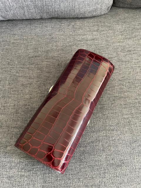 Sell Hermès Egee Clutch In Croco Niloticus Bordeaux PHW - Red