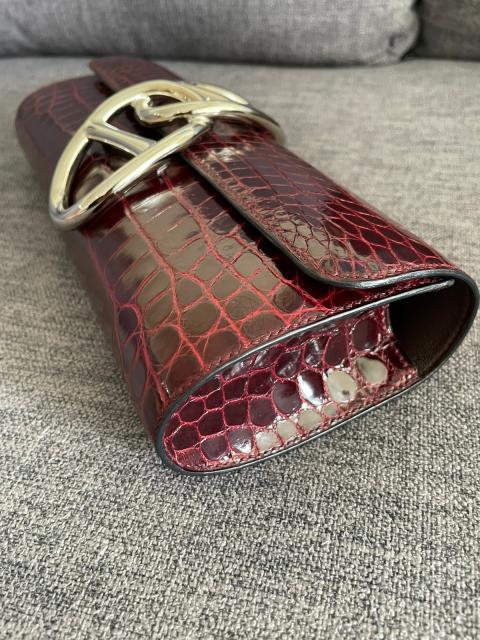 Sell Hermès Egee Clutch In Croco Niloticus Bordeaux PHW - Red