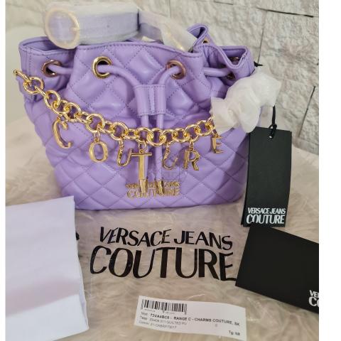 Sell Versace Jeans Couture Logo Chain Quilted Bucket Bag  display picture 1
