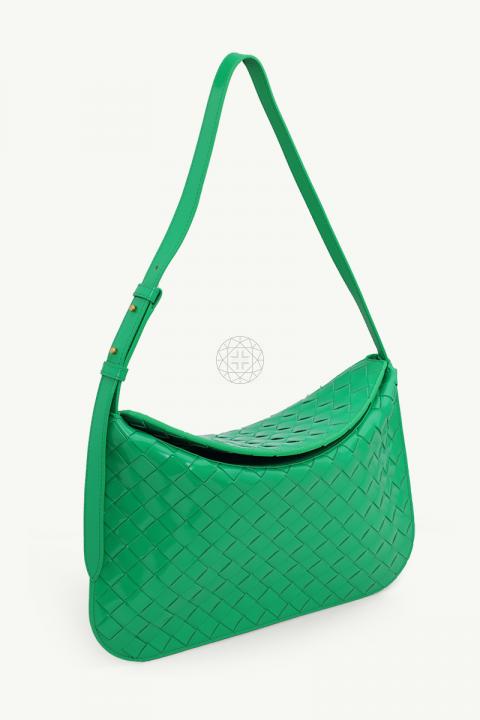 BOTTEGA VENETA Loop 666683 Parakeet Intrecciato Shoulder Bag Near