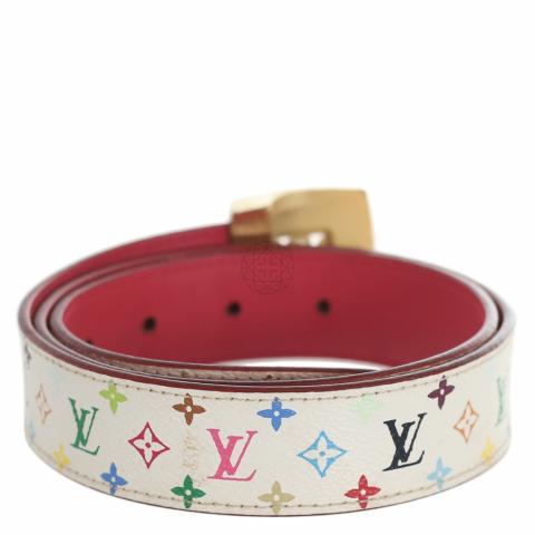 Initiales leather belt Louis Vuitton Pink size 80 cm in Leather
