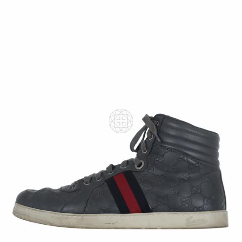 Sell Gucci Gg Web High Top Sneakers - Grey | Huntstreet.Com