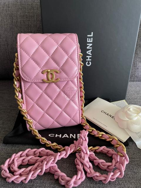 Sell Chanel Vertical WOC Candy Chain in Pink Lambskin - Pink