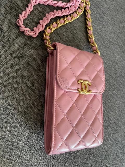 Sell Chanel Vertical WOC Candy Chain in Pink Lambskin - Pink
