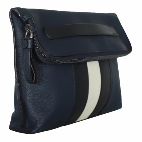 Bally Benjy Navy Leather Clutch Bag 6218269 7612510247979