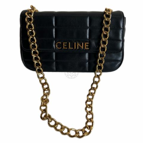 Céline Celine Black Leather Chain Shoulder Bag Metal ref.150106 - Joli  Closet