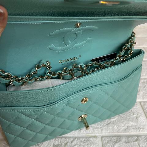 Sell Chanel Classic Medium Double Flap Bag Blue Green