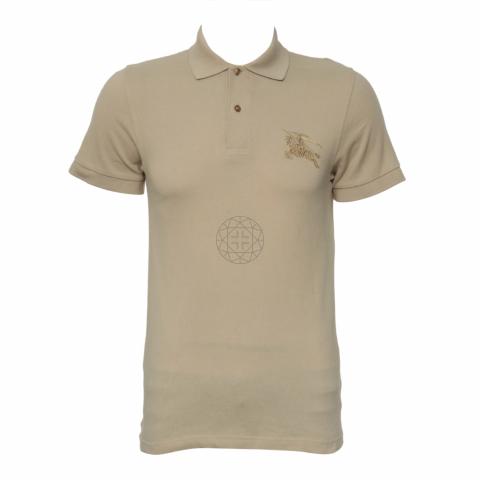 Sell Burberry London Big Logo Embroidered Polo Shirt Brown
