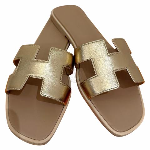 Hermes Oran Sandal Gold Size 39 | REVE LABEL