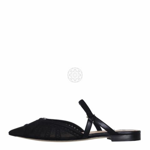 Sell Fendi Mesh Embroidered Flat Mules Black