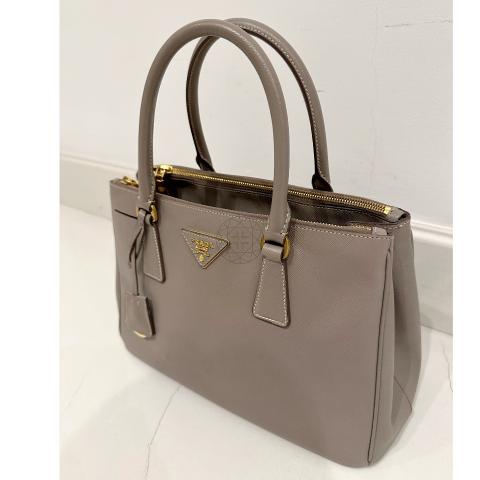Sell Prada Saffiano Lux Double Zip Bag - Grey | HuntStreet.com
