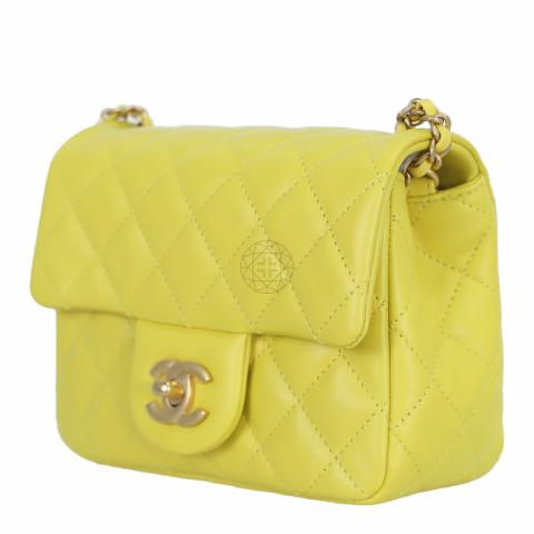 Sell Chanel Square Mini Pearl Crush Flap Bag - Yellow