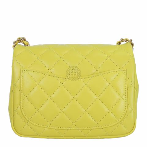 Chanel Faux Pearl-Embellished Tweed Rectangular Mini Flap Bag - Yellow  Crossbody Bags, Handbags - CHA796422