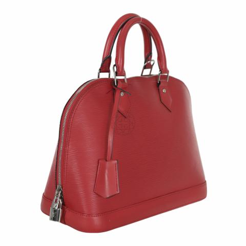 Louis Vuitton Red Epi Leather Alma PM Bag w/Strap - Yoogi's Closet