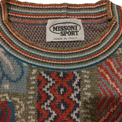 トップス MISSONI SPORTS sweater VINTAGE 90's Sell Missoni Sport Vintage Zig-Zag Knitted Sweater