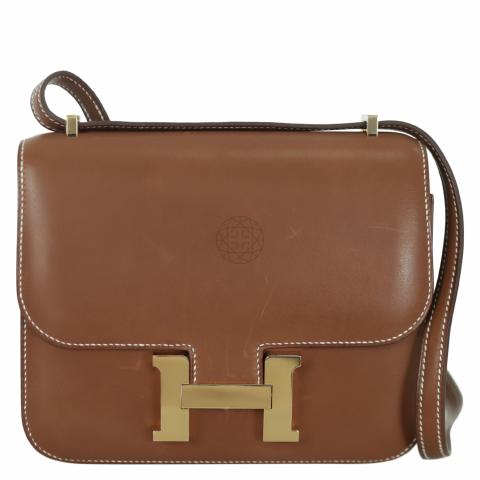 Constance leather crossbody bag Hermès Brown in Leather - 32272224