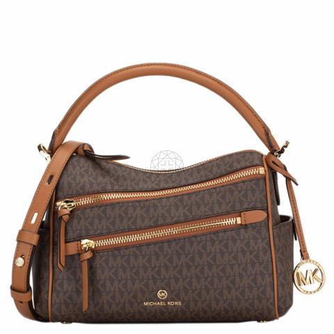 Sell Michael by Michael Kors Medium Signature Lorimer Zip Satchel - Brown |  