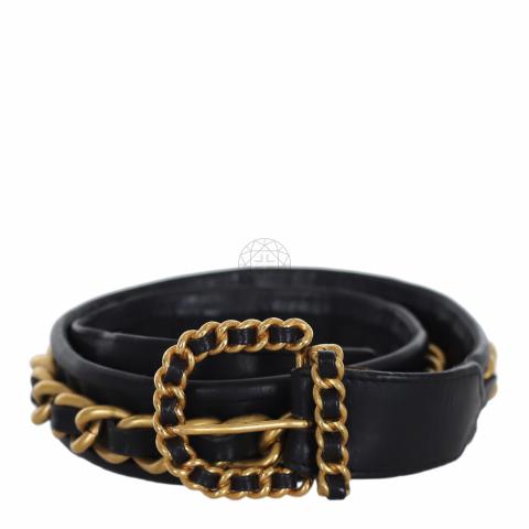 Chanel Vintage Gold Metal And Black Leather Oversized Interlocking CC Belt,  1997 Available For Immediate Sale At Sotheby's