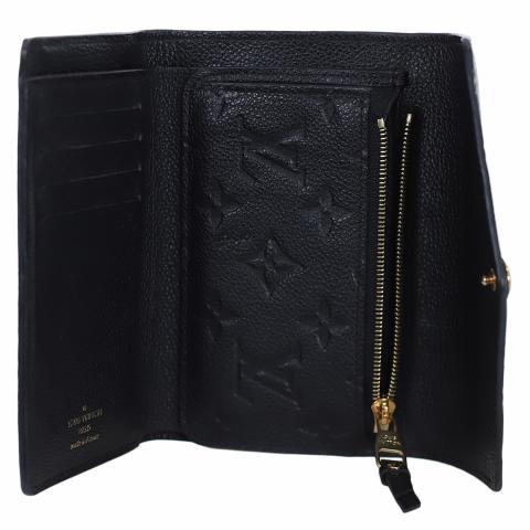 Louis Vuitton Black Empreinte Leather Compact Curieuse Wallet - A