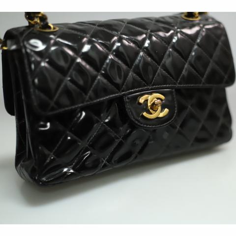 Sell Chanel Vintage Patent Small Double Face Flap Bag - Black