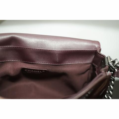 Sell Chanel Patent Reverso Boy Bag - Maroon