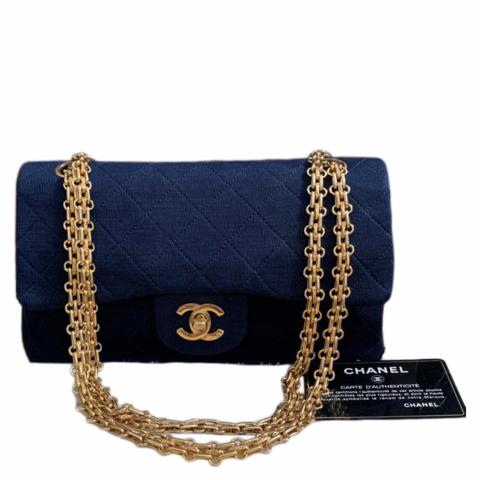 Sell Chanel Vintage Classic Small Jersey Flap Bag - Blue 