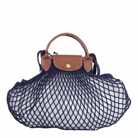 Longchamp, Bags, Longchamp Le Pliage Filet Canvas Top Handle Bag