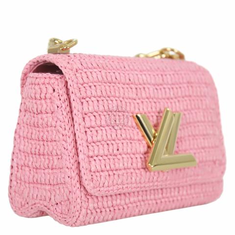 Louis Vuitton bag Madagascan Raffia Twist PM, MM. Colors: pink, beige. 