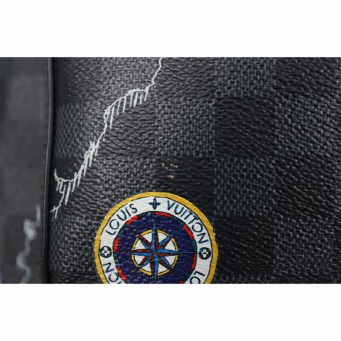 louis vuitton backpack badge Logo Patch Damier Graphite Alps Josh Multicolor Tonal stitching Louis Vuitton Damier Graphite Alps