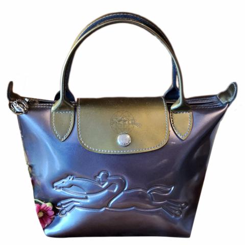 Sell Longchamp Patent Le Pliage Bag Grey HuntStreet