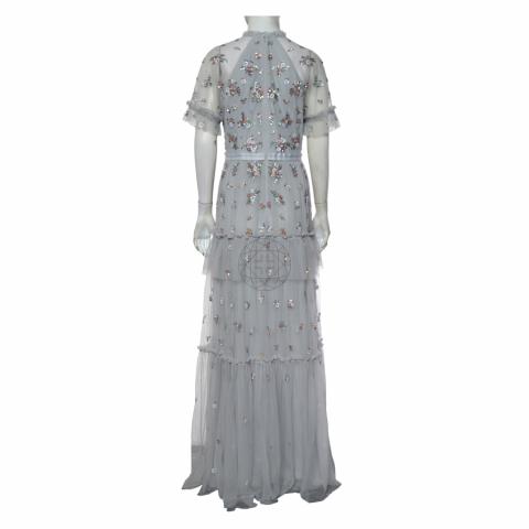 Needle & thread lustre shop tiered embellished tulle gown