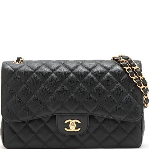 Sell Chanel Caviar Jumbo Double Flap Bag - Black