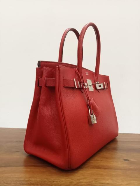 HERMES Birkin 30 Rouge H Chevre PHW 1998 C Square