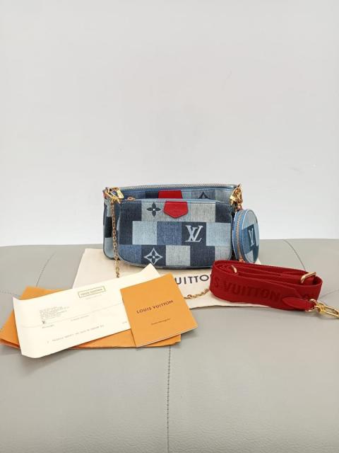 Limited Edition-Brand New Multi-Pochette Louis Vuitton in blue denim with  strap For Sale at 1stDibs  louis vuitton multi pochette denim, louis  vuitton denim multi pochette, louis vuitton multi pochette red strap