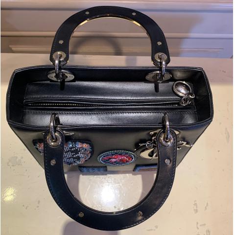 Christian Dior Diorific Bucket Bag Patch Embellished Leather Medium at  1stDibs