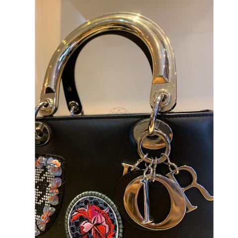 Christian Dior Diorific Bucket Bag Patch Embellished Leather Medium at  1stDibs