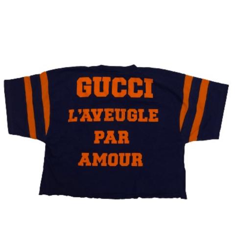 Sell Gucci 1921 L'Aveugle Par Amour Cropped T-shirt - Blue