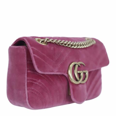 Sell Gucci Mini GG Velvet Marmont Bag Pink HuntStreet