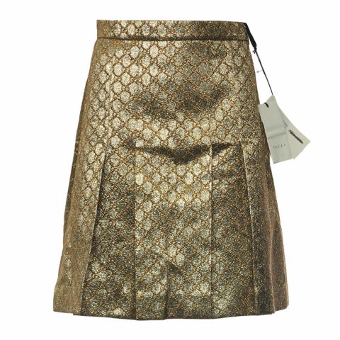 Gold lurex pleated clearance skirt