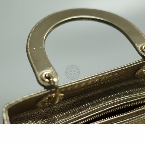 Christian Dior Micro Cannage Metallic Gradient Medium Lady Dior - Handle  Bags, Handbags