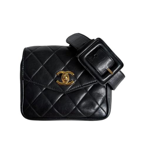 Sell Chanel Vintage Lambskin Belt Bag - Black 