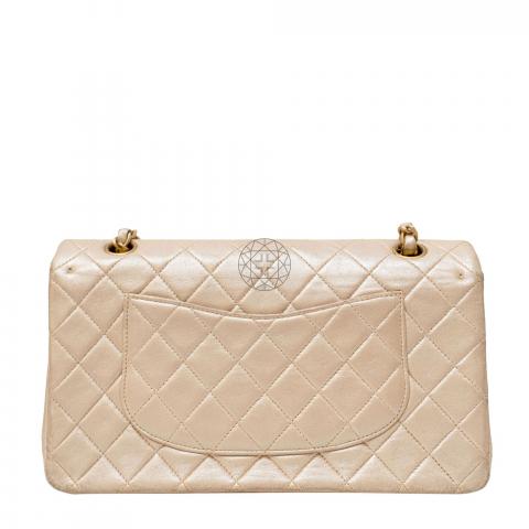 NEW w/ Tag CHANEL Beige GHW Caviar Quilted Medium Double Flap with Receipt