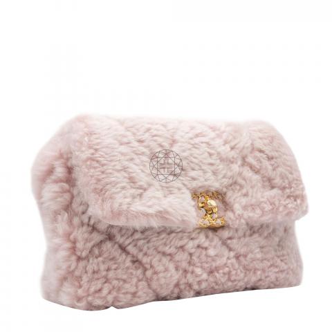 Sell Chanel 2020 Medium Shearling 19 Flap Bag - Pink