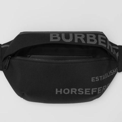 Burberry Black Coated Canvas Horseferry Bum Bag
